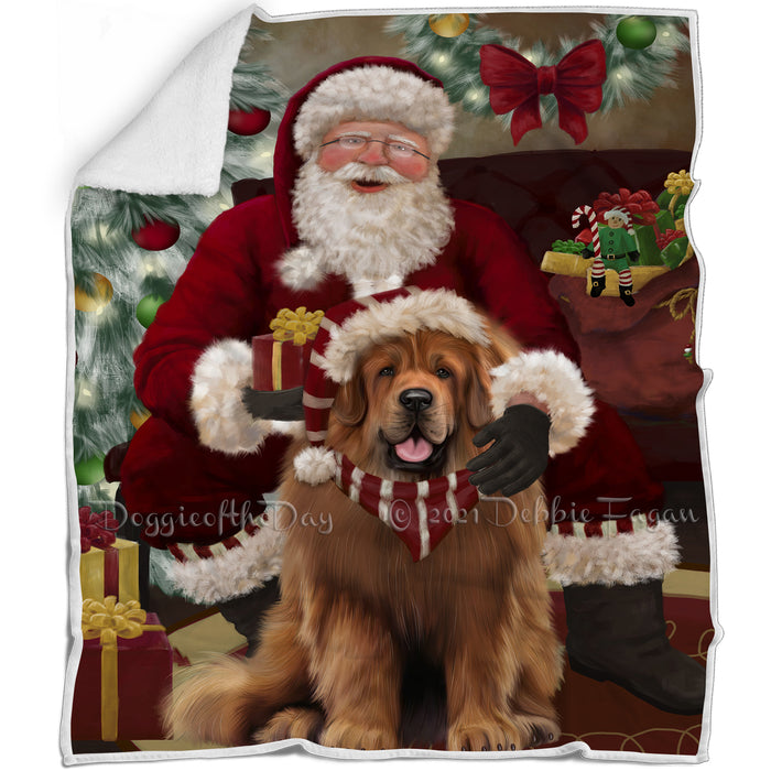 Santa's Christmas Surprise Tibetan Mastiff Dog Blanket BLNKT142448