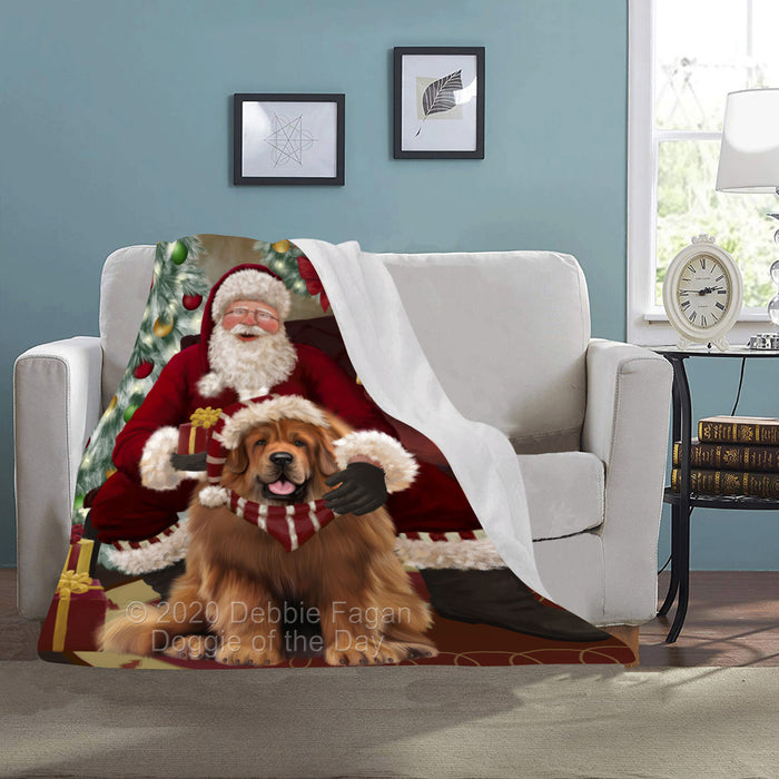 Santa's Christmas Surprise Tibetan Mastiff Dog Blanket BLNKT142448