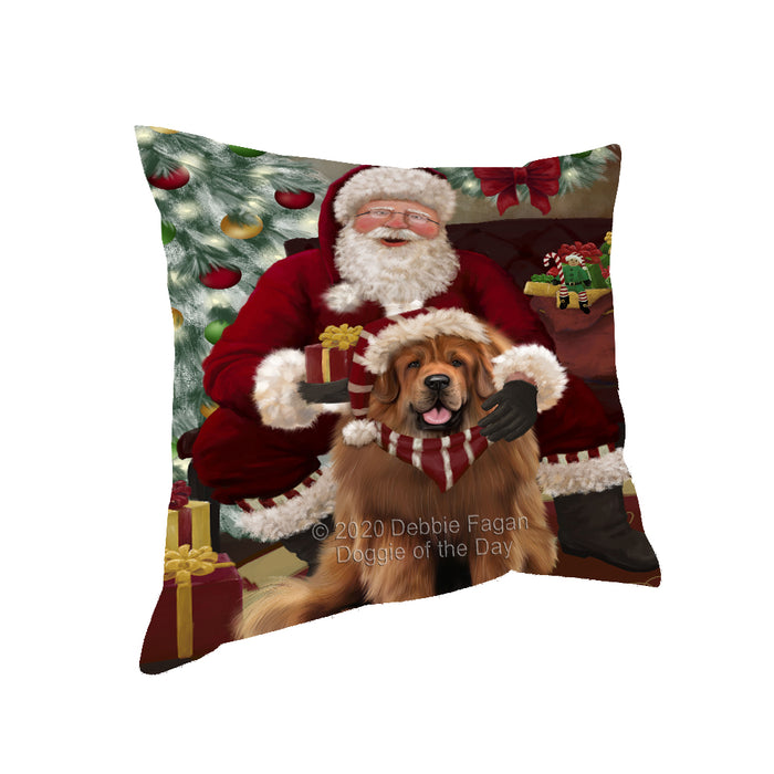 Santa's Christmas Surprise Tibetan Mastiff Dog Pillow PIL87372