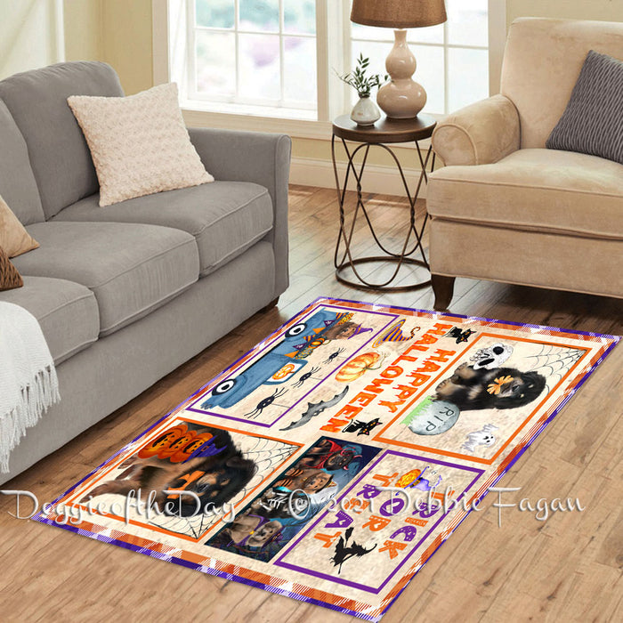 Happy Halloween Trick or Treat Tibetan Mastiff Dogs Polyester Living Room Carpet Area Rug ARUG65984