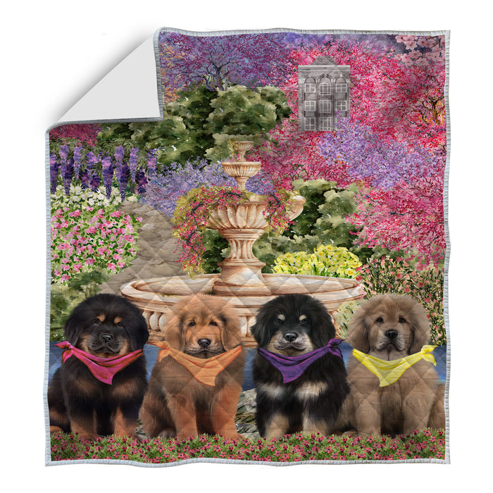 Tibetan Mastiff Bedspread Quilt, Bedding Coverlet Quilted, Explore a Variety of Designs, Personalized, Custom, Dog Gift for Pet Lovers