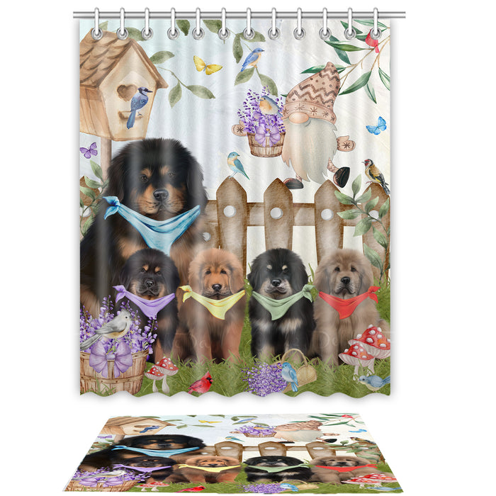 Tibetan Mastiff Shower Curtain & Bath Mat Set: Explore a Variety of Designs, Custom, Personalized, Curtains with hooks and Rug Bathroom Decor, Gift for Dog and Pet Lovers