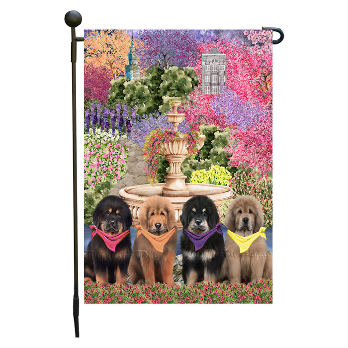 Tibetan Mastiff Dogs Garden Flag: Explore a Variety of Designs, Weather Resistant, Double-Sided, Custom, Personalized, Outside Garden Yard Decor, Flags for Dog and Pet Lovers
