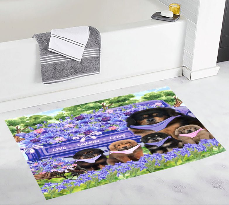 Tibetan Mastiff Bath Mat: Non-Slip Bathroom Rug Mats, Custom, Explore a Variety of Designs, Personalized, Gift for Pet and Dog Lovers