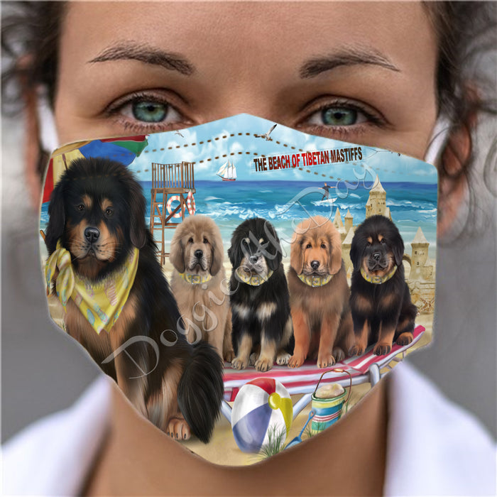 Pet Friendly Beach Tibetan Mastiff Dogs Face Mask FM49146