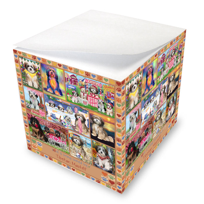 Love is Being Owned Tibetan Mastiff Dog Beige Note Cube NOC-DOTD-A56999