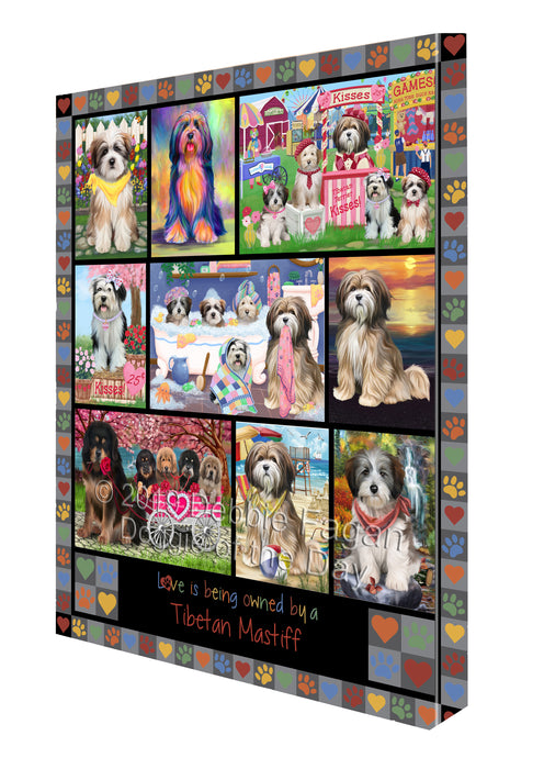 Love is Being Owned Tibetan Mastiff Dog Grey Canvas Print Wall Art Décor CVS138581