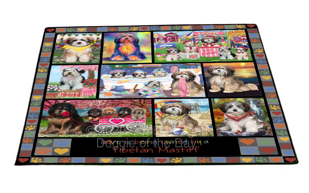 Love is Being Owned Tibetan Mastiff Dog Grey Floormat FLMS55414