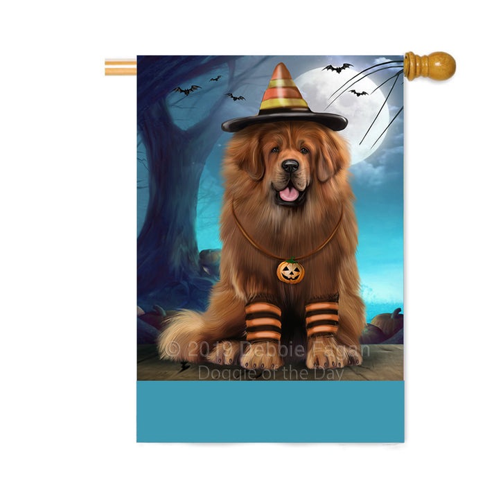 Personalized Happy Halloween Trick or Treat Tibetan Mastiff Dog Candy Corn Custom House Flag FLG64125