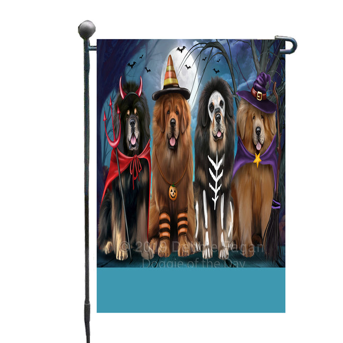 Personalized Happy Halloween Trick or Treat Tibetan Mastiff Dogs Custom Garden Flag GFLG64379