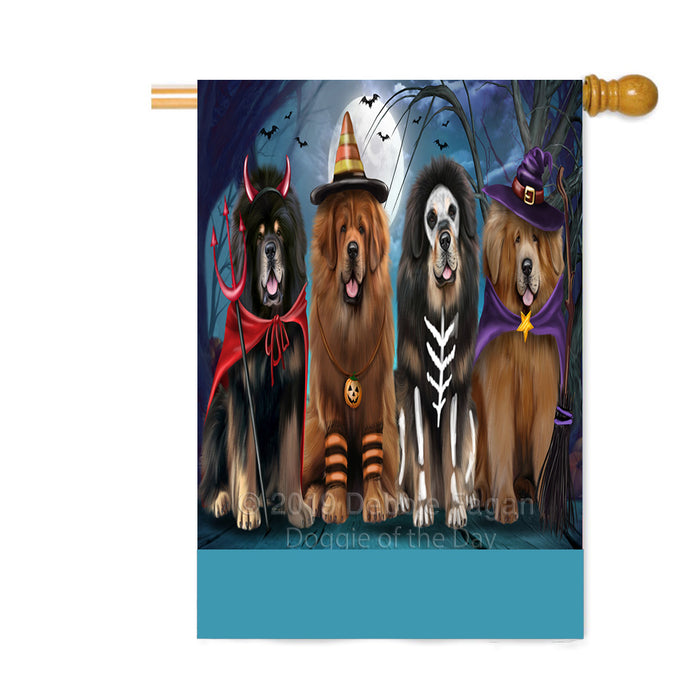 Personalized Happy Halloween Trick or Treat Tibetan Mastiff Dogs Custom House Flag FLG64070