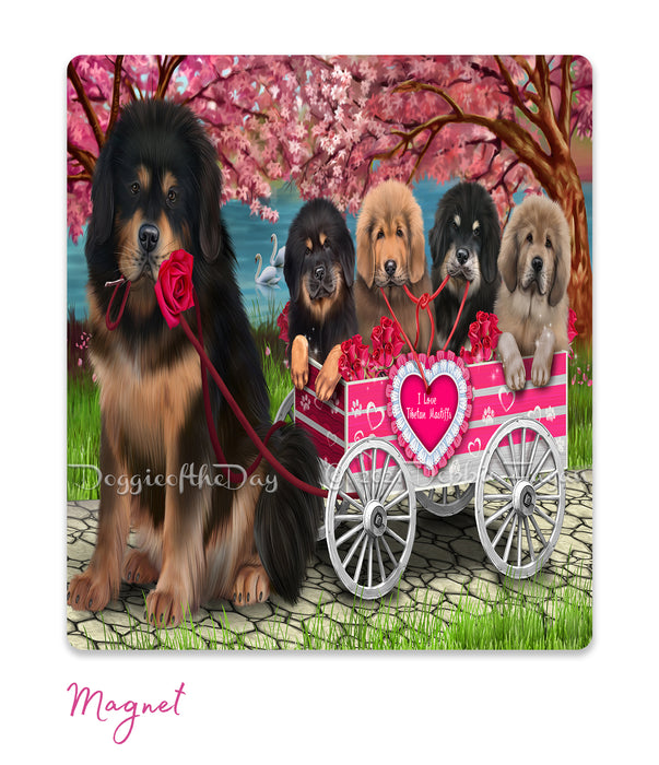 Mother's Day Gift Basket Tibetan Mastiff Dogs Blanket, Pillow, Coasters, Magnet, Coffee Mug and Ornament