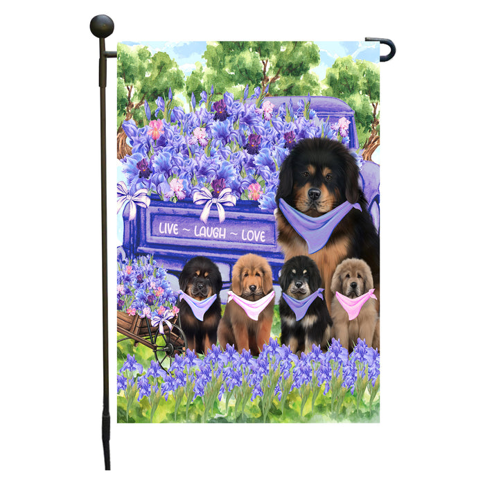 Tibetan Mastiff Dogs Garden Flag for Dog and Pet Lovers, Explore a Variety of Designs, Custom, Personalized, Weather Resistant, Double-Sided, Outdoor Garden Yard Decoration