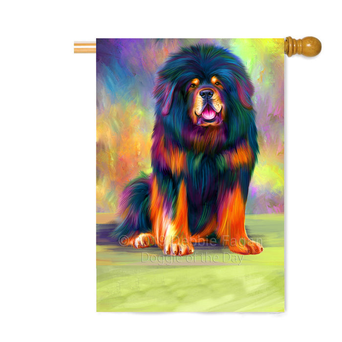 Personalized Paradise Wave Tibetan Mastiff Dog Custom House Flag FLG-DOTD-A60141