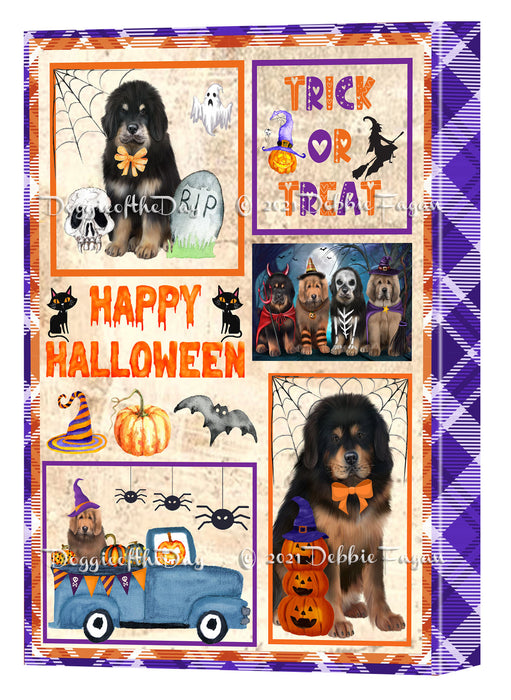Happy Halloween Trick or Treat Tibetan Mastiff Dogs Canvas Wall Art Decor - Premium Quality Canvas Wall Art for Living Room Bedroom Home Office Decor Ready to Hang CVS150929
