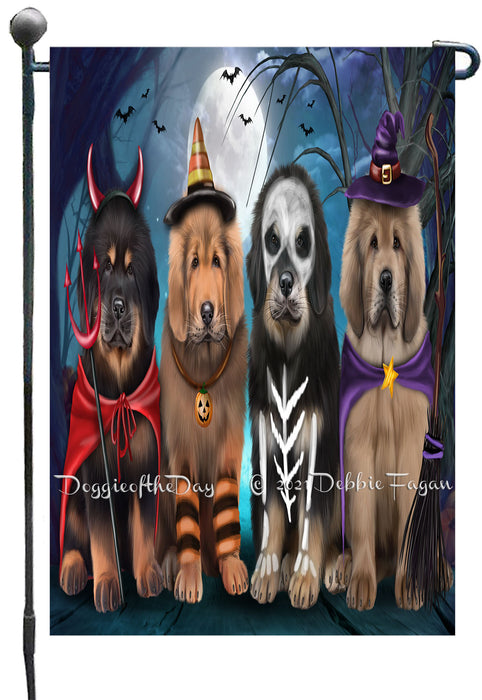 Happy Halloween Trick or Treat Tibetan Mastiff Dogs Garden Flags- Outdoor Double Sided Garden Yard Porch Lawn Spring Decorative Vertical Home Flags 12 1/2"w x 18"h