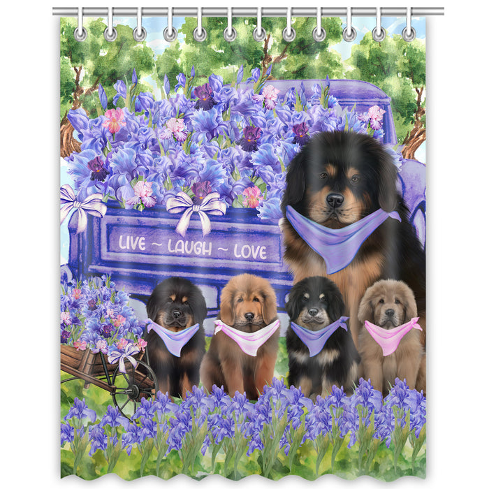 Tibetan Mastiff Shower Curtain: Explore a Variety of Designs, Personalized, Custom, Waterproof Bathtub Curtains for Bathroom Decor with Hooks, Pet Gift for Dog Lovers