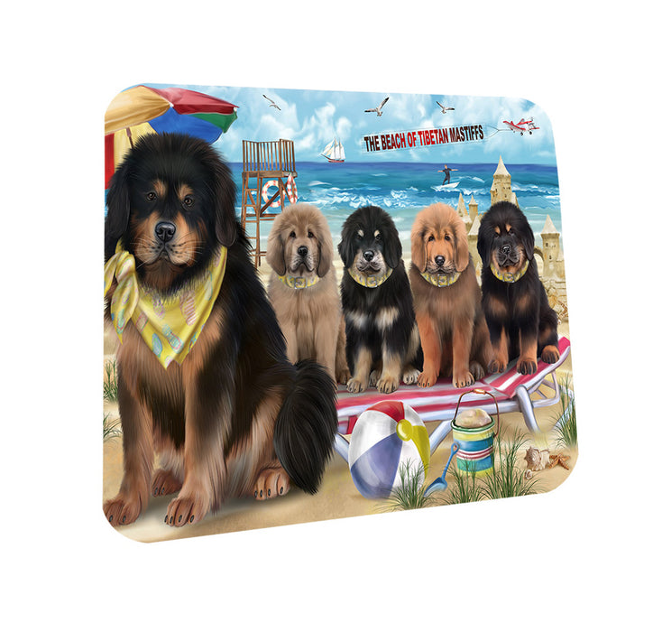 Pet Friendly Beach Tibetan Mastiffs Dog Coasters Set of 4 CST54155