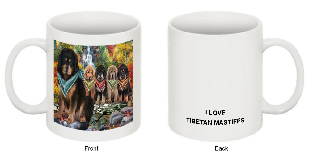 Scenic Waterfall Tibetan Mastiffs Dog Coffee Mug MUG50092
