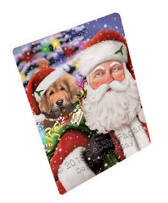 Santa Carrying Tibetan Mastiff Dog and Christmas Presents Magnet MAG71760 (Small 5.5" x 4.25")