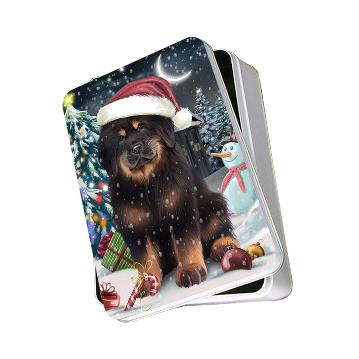Have a Holly Jolly Christmas Happy Holidays Tibetan Mastiff Dog Photo Storage Tin PITN54200