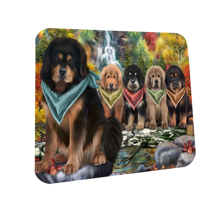 Scenic Waterfall Tibetan Mastiffs Dog Coasters Set of 4 CST54652