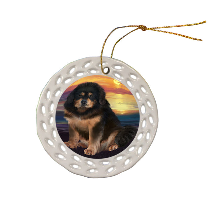 Tibetan Mastiff Dog Ceramic Doily Ornament DPOR54772