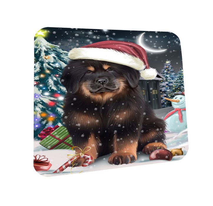 Have a Holly Jolly Christmas Happy Holidays Tibetan Mastiff Dog Coasters Set of 4 CST54215