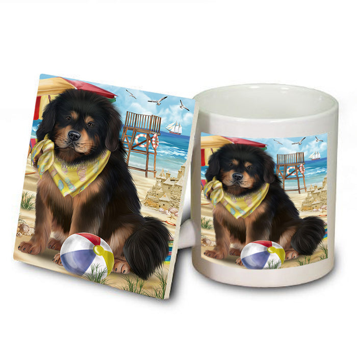 Pet Friendly Beach Tibetan Mastiff Dog Mug and Coaster Set MUC54190
