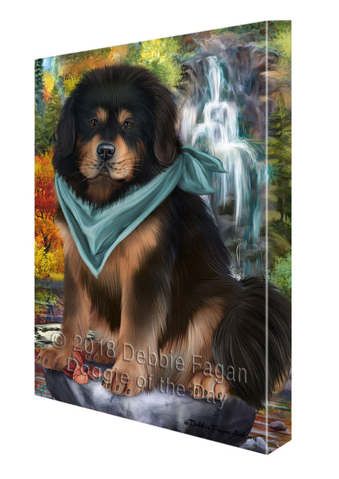Scenic Waterfall Tibetan Mastiff Dog Canvas Print Wall Art Décor CVS111257