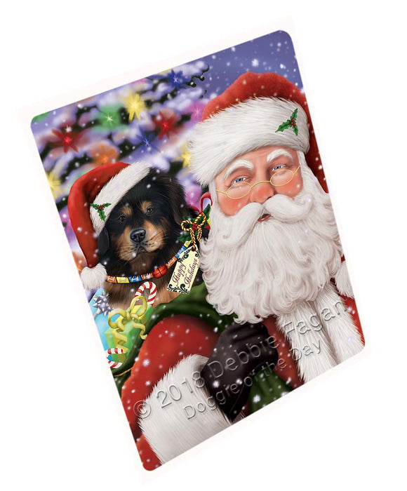 Santa Carrying Tibetan Mastiff Dog and Christmas Presents Large Refrigerator / Dishwasher Magnet RMAG95520