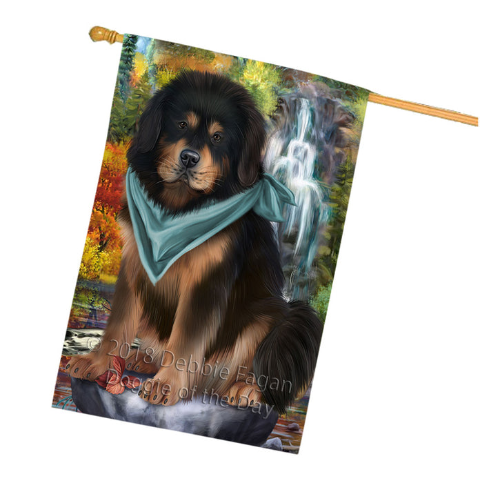 Scenic Waterfall Tibetan Mastiff Dog House Flag FLG55021