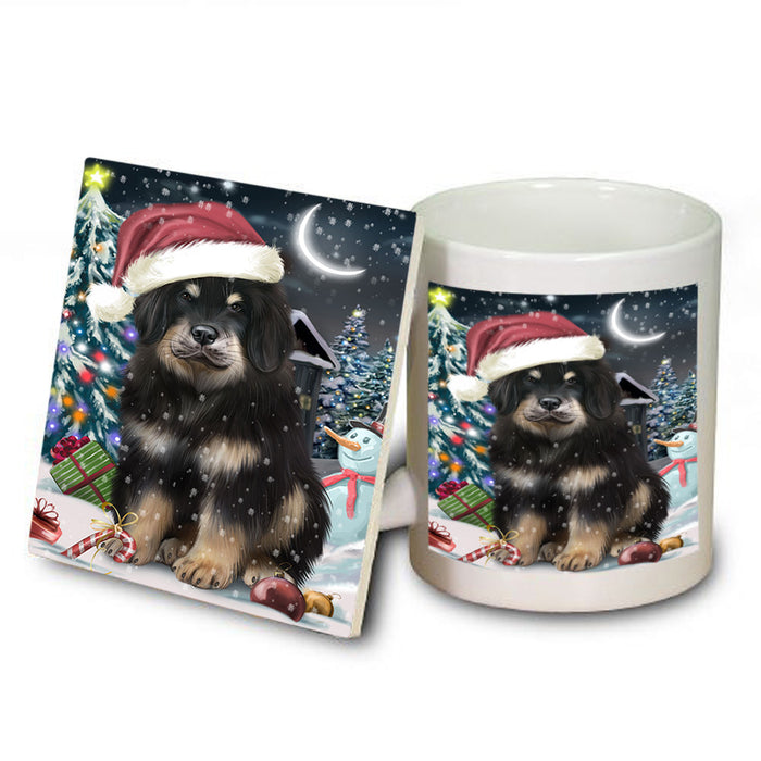 Have a Holly Jolly Christmas Happy Holidays Tibetan Mastiff Dog Mug and Coaster Set MUC54250