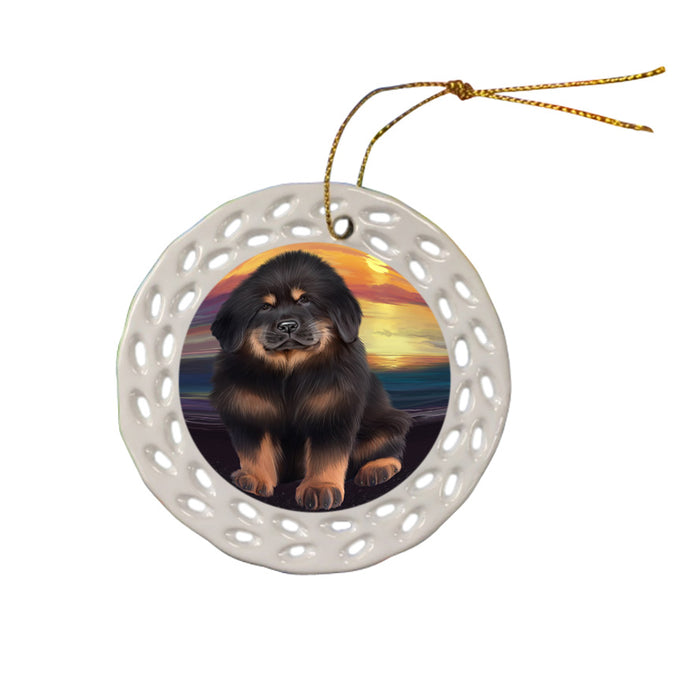 Tibetan Mastiff Dog Ceramic Doily Ornament DPOR54773