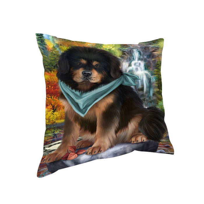 Scenic Waterfall Tibetan Mastiff Dog Pillow PIL75916