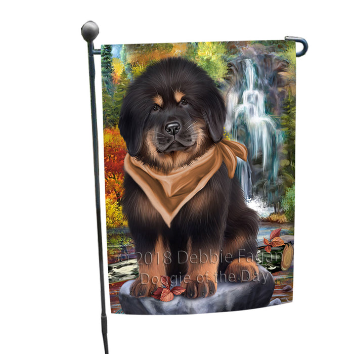 Scenic Waterfall Tibetan Mastiff Dog Garden Flag GFLG54886