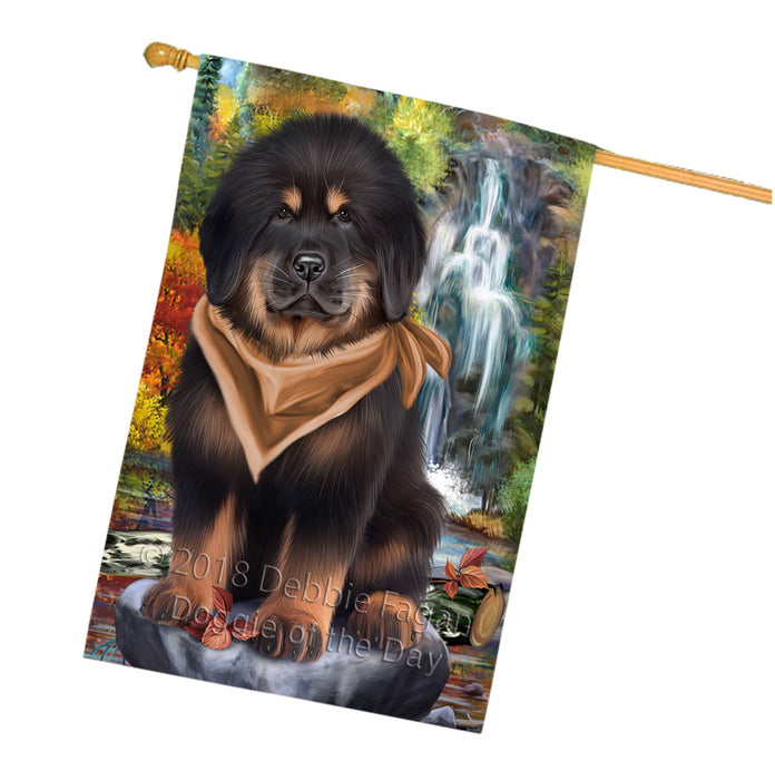 Scenic Waterfall Tibetan Mastiff Dog House Flag FLG55022