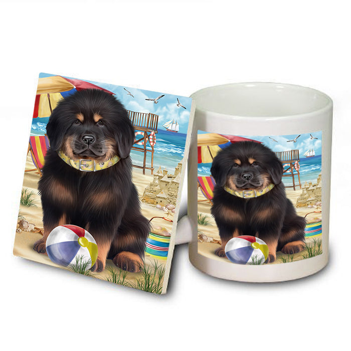 Pet Friendly Beach Tibetan Mastiff Dog Mug and Coaster Set MUC54191