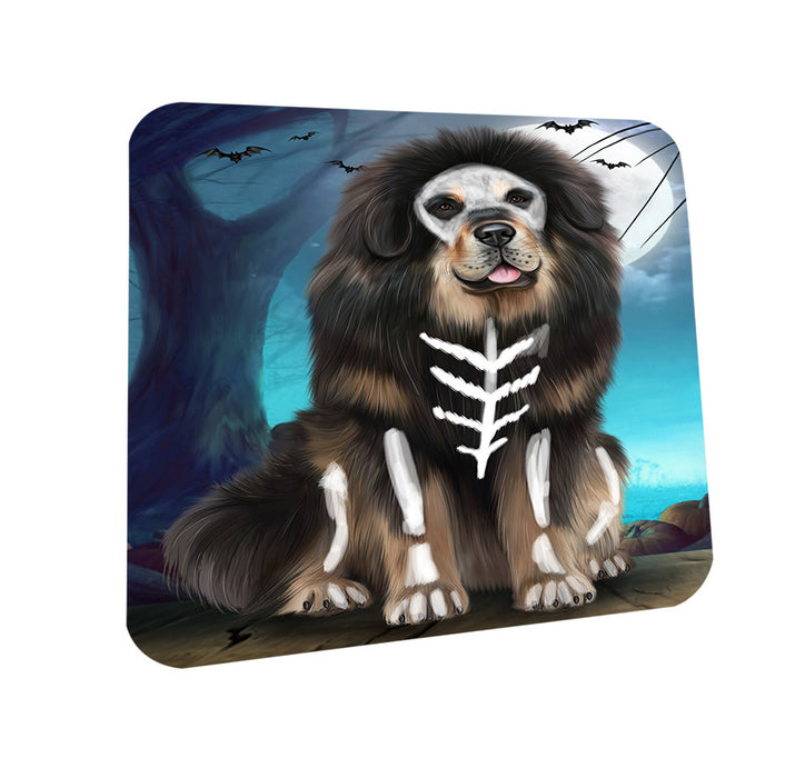 Happy Halloween Trick or Treat Tibetan Mastiff Dog Coasters Set of 4 CST54496