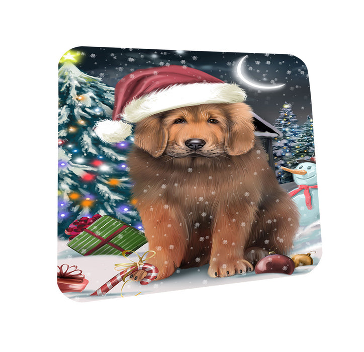Have a Holly Jolly Christmas Happy Holidays Tibetan Mastiff Dog Coasters Set of 4 CST54217