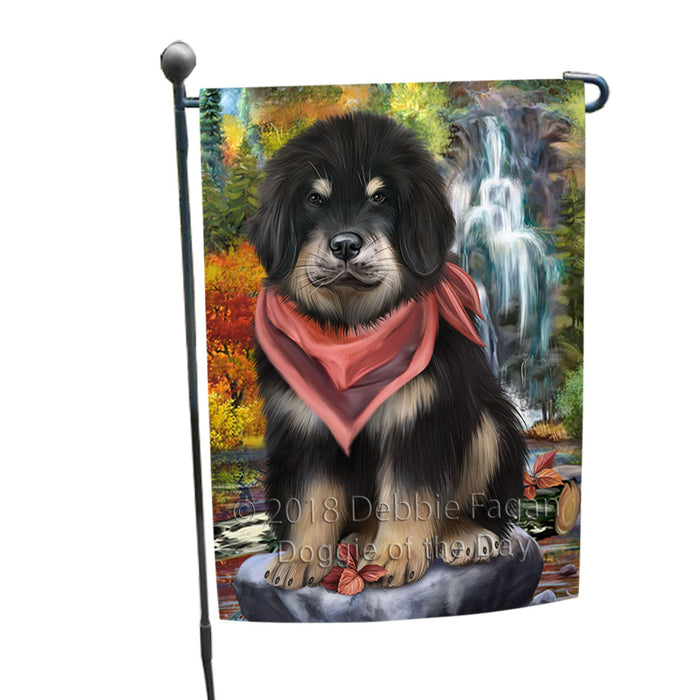 Scenic Waterfall Tibetan Mastiff Dog Garden Flag GFLG54887