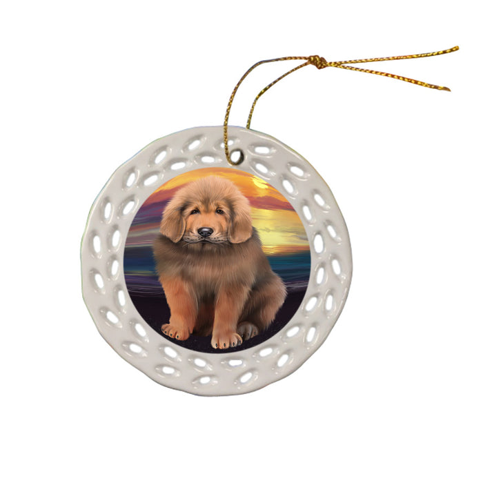 Tibetan Mastiff Dog Ceramic Doily Ornament DPOR54775