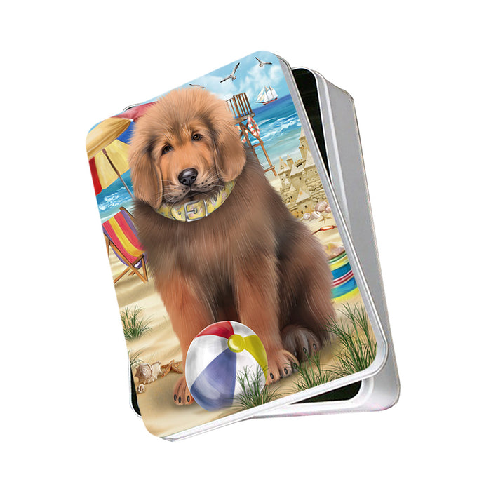 Pet Friendly Beach Tibetan Mastiff Dog Photo Storage Tin PITN54143
