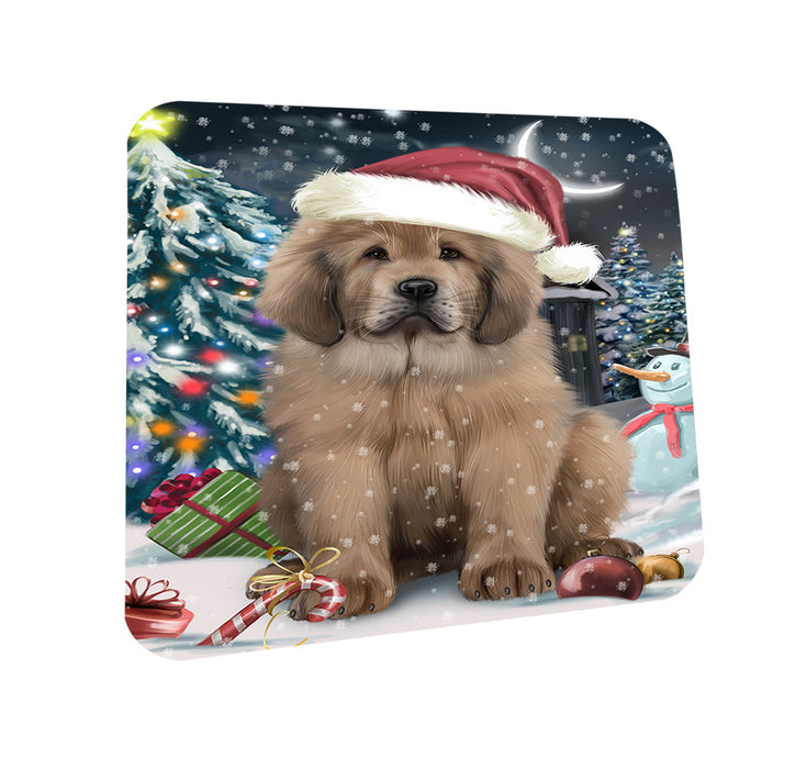 Have a Holly Jolly Christmas Happy Holidays Tibetan Mastiff Dog Coasters Set of 4 CST54218