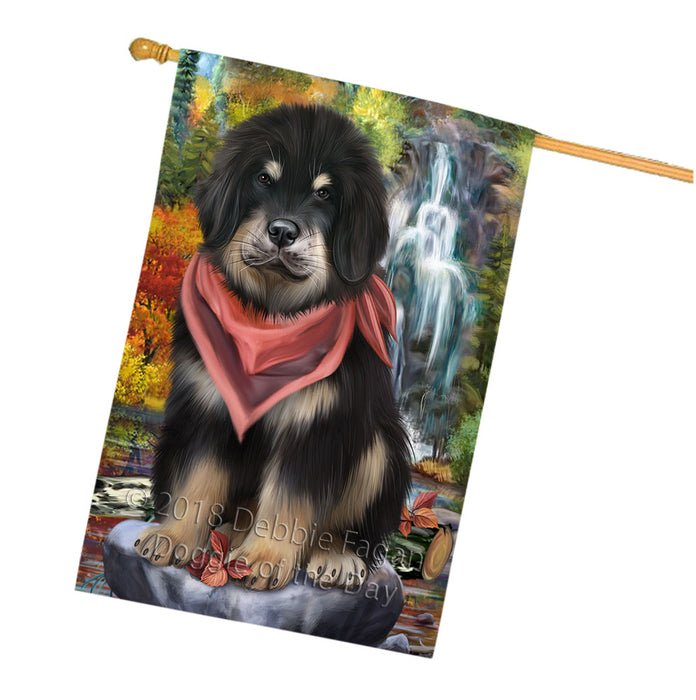 Scenic Waterfall Tibetan Mastiff Dog House Flag FLG55023