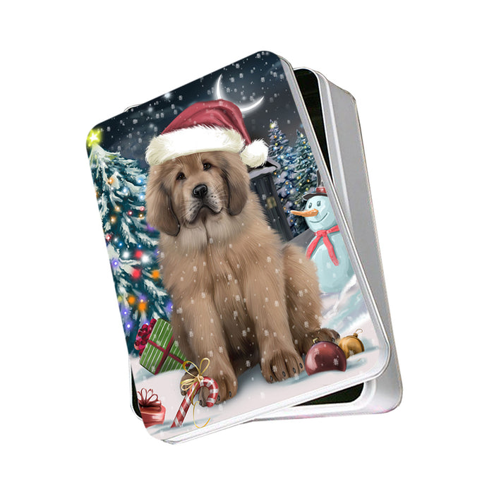 Have a Holly Jolly Christmas Happy Holidays Tibetan Mastiff Dog Photo Storage Tin PITN54203