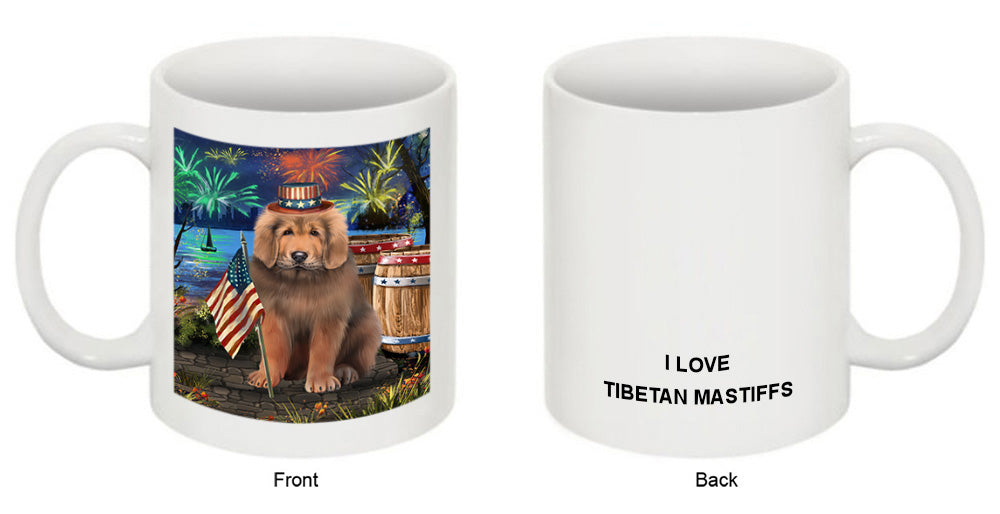4th of July Independence Day Firework Tibetan Mastiff Dog Coffee Mug MUG49492