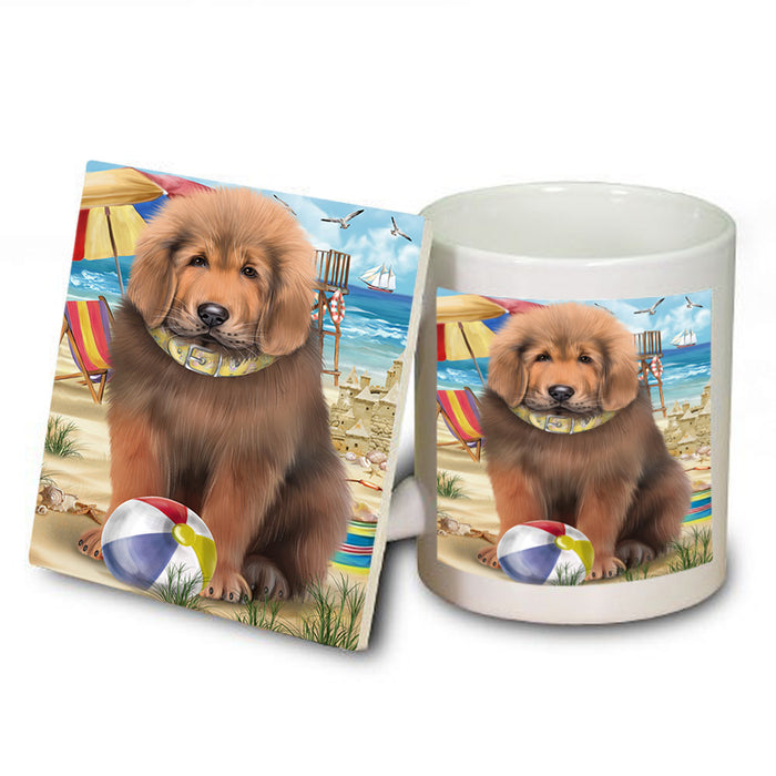 Pet Friendly Beach Tibetan Mastiff Dog Mug and Coaster Set MUC54192