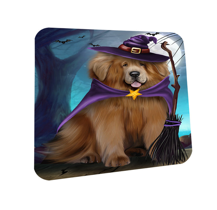 Happy Halloween Trick or Treat Tibetan Mastiff Dog Coasters Set of 4 CST54497
