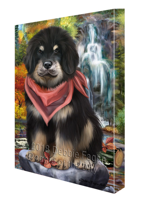 Scenic Waterfall Tibetan Mastiff Dog Canvas Print Wall Art Décor CVS111275